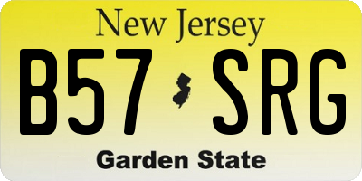 NJ license plate B57SRG