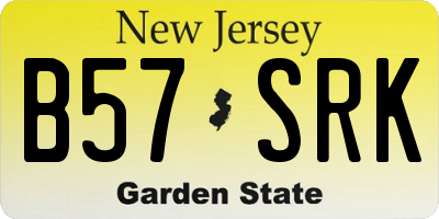 NJ license plate B57SRK
