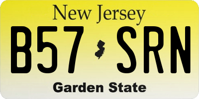 NJ license plate B57SRN