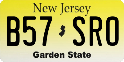 NJ license plate B57SRO