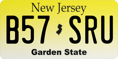 NJ license plate B57SRU