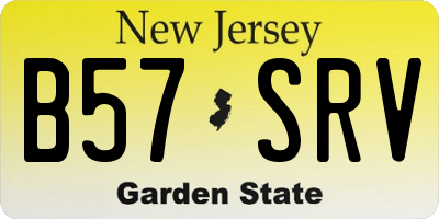 NJ license plate B57SRV