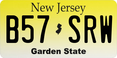 NJ license plate B57SRW