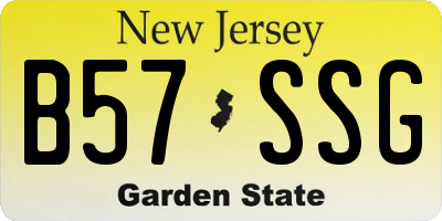 NJ license plate B57SSG