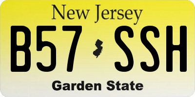 NJ license plate B57SSH