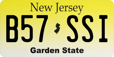 NJ license plate B57SSI