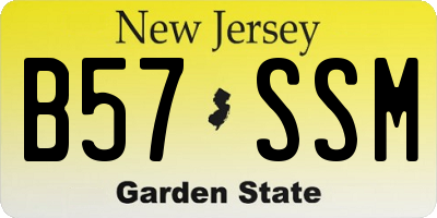 NJ license plate B57SSM