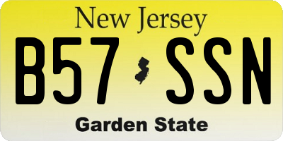 NJ license plate B57SSN