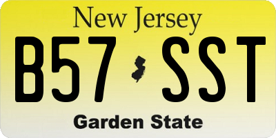 NJ license plate B57SST