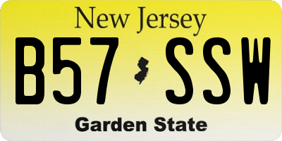 NJ license plate B57SSW