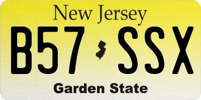 NJ license plate B57SSX