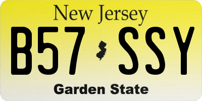 NJ license plate B57SSY