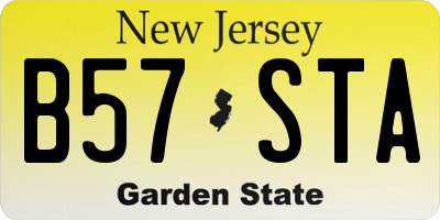 NJ license plate B57STA