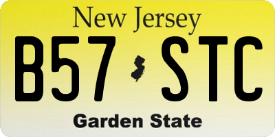 NJ license plate B57STC