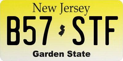 NJ license plate B57STF