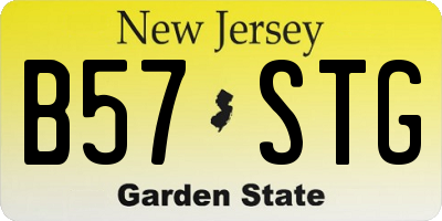 NJ license plate B57STG