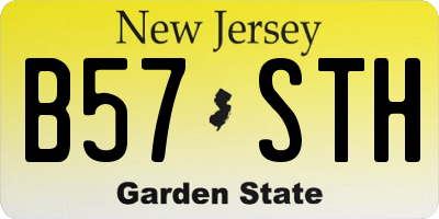 NJ license plate B57STH