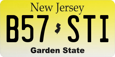 NJ license plate B57STI