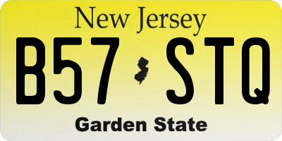 NJ license plate B57STQ