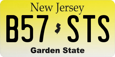 NJ license plate B57STS