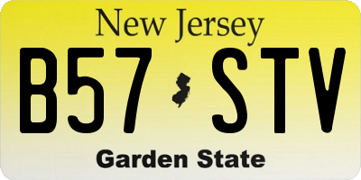 NJ license plate B57STV