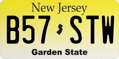 NJ license plate B57STW