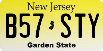 NJ license plate B57STY