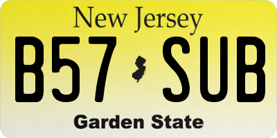 NJ license plate B57SUB