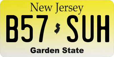 NJ license plate B57SUH