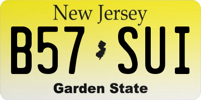 NJ license plate B57SUI