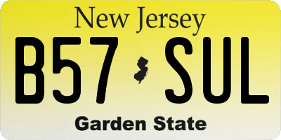 NJ license plate B57SUL