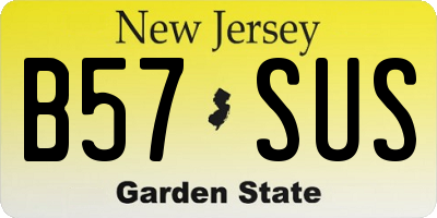 NJ license plate B57SUS