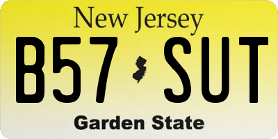 NJ license plate B57SUT