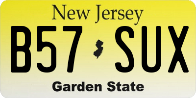 NJ license plate B57SUX