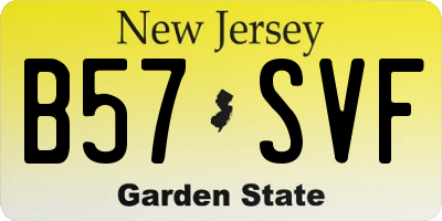 NJ license plate B57SVF