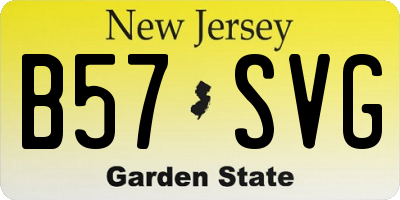 NJ license plate B57SVG