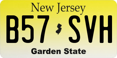 NJ license plate B57SVH