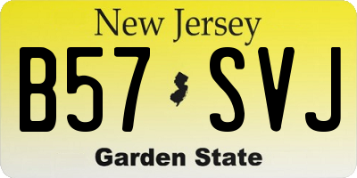 NJ license plate B57SVJ