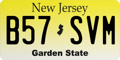 NJ license plate B57SVM