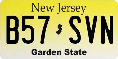NJ license plate B57SVN