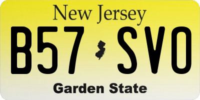 NJ license plate B57SVO