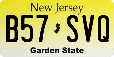 NJ license plate B57SVQ