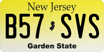 NJ license plate B57SVS
