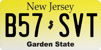 NJ license plate B57SVT