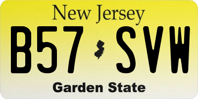 NJ license plate B57SVW