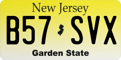 NJ license plate B57SVX