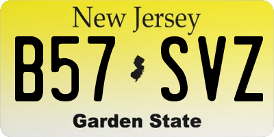 NJ license plate B57SVZ