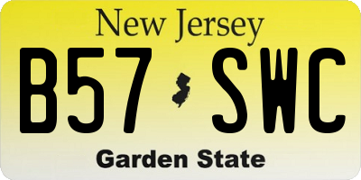 NJ license plate B57SWC