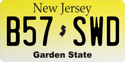NJ license plate B57SWD