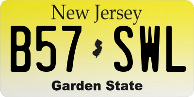 NJ license plate B57SWL